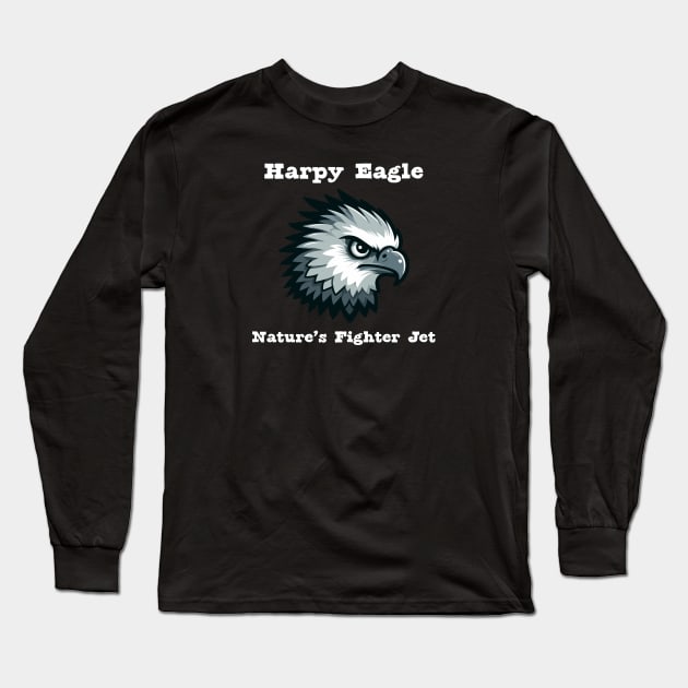 Harpy Eagle Bird of Prey Long Sleeve T-Shirt by dinokate